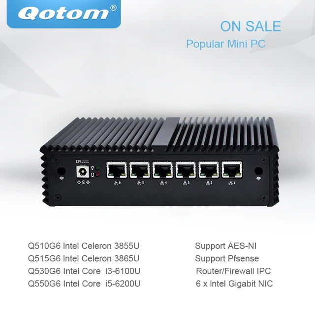 Best Price Qotom Mini PC Pfsense 6 Gigabit Micro pc Core i3 i5 Fanless Mini PC Computer AES-NI pfsense Firewall router Thin Client Best Price Qotom Mini PC Pfsense 6 Gigabit Micro pc Core i3 i5 Fanless Mini PC Computer AES-NI pfsense Firewall router Thin Client