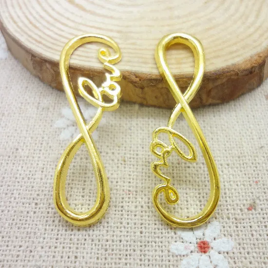 

65 pcs Charms infinity symbol love Connector Pendant Gold color Zinc Alloy Fit Necklace DIY Metal Jewelry Findings