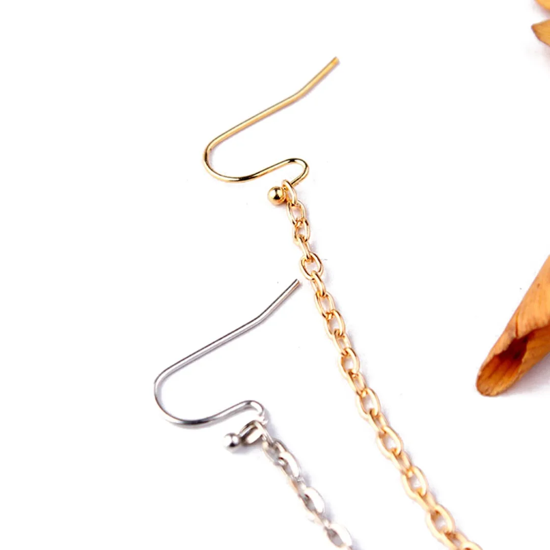 Gold Silver Plated Clip On Nose Lip Nasal Ring Tassel Link Chain Metal Hook Nose Ring Chain Punk Ethnic Indian Jewelry feminina