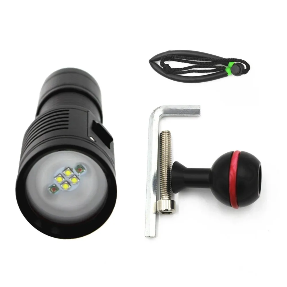 

Outdoor Underwater shooting Photography Fill Light Diving Light LED Flashlight Scuba Torch Bright Video Light Diving Tool Black