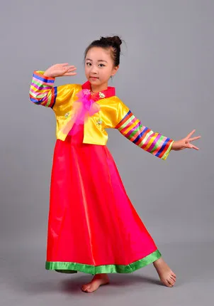 Национальная Фотографическая платье ханбок детская Корейская танцевальная одежда для девочек платье одежда с драгоценными камнями сценическая одежда - Цвет: girl 150cm