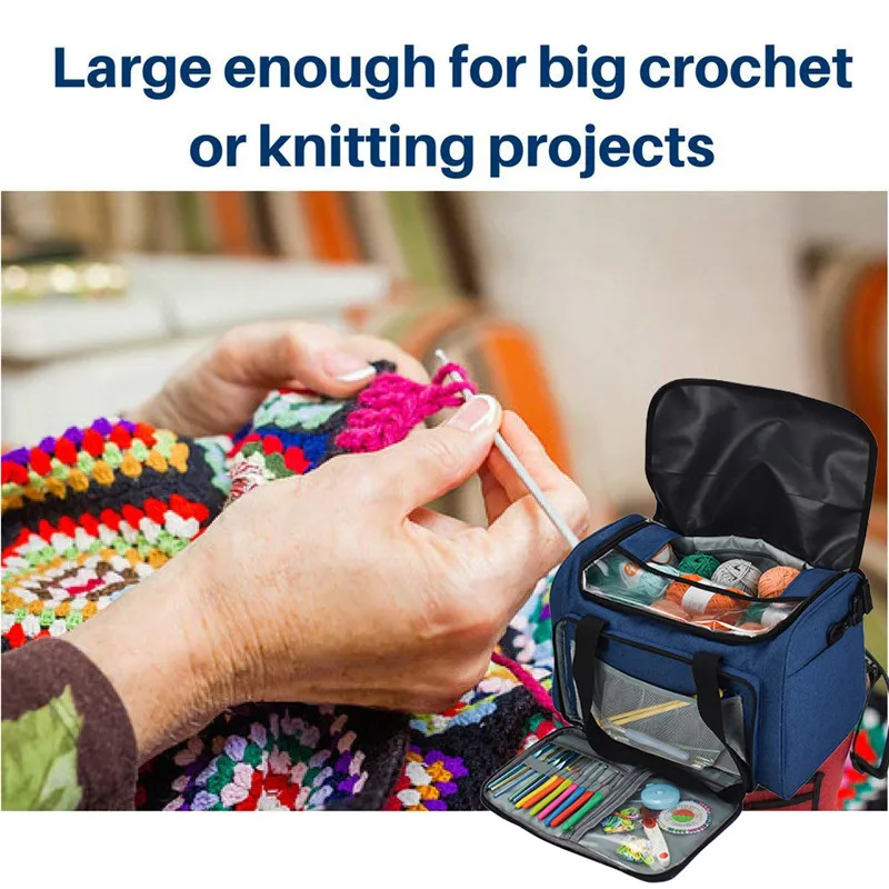 Сумка для вязания KOOKNIT органайзер тоут пряжи с внутренним делителем шерсти