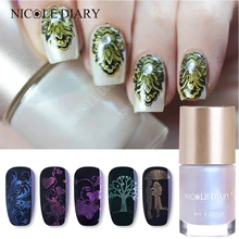 NICOLE дневник 9 мл красочный стемпинг ногтей покрытие дизайн ногтей штамп Пластина Печать лак конфеты цвета ногтей лак