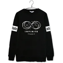2016 Hot new INFINITE k-pop ClothesCollege style Unisex Black White Gray 3 color options Cotton Printing Sweatshirts Tee hedging