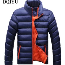 DQIYU повседневные сверхлегкие Куртки мужские осень и зима стенд воротник тонкий Модные парки куртки мужские водонепроницаемые пальто 5XL