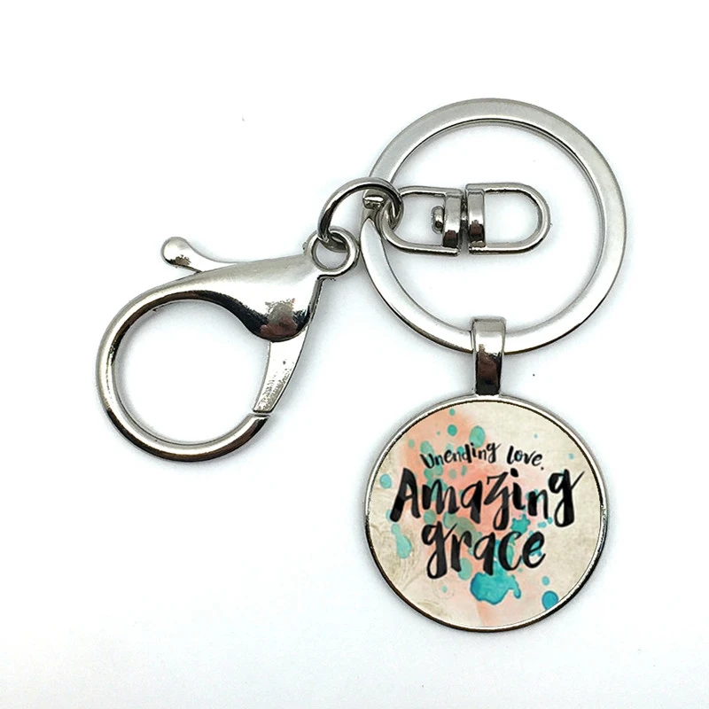 

NEW hot sale amazing GRACE charm Keychain, give her a gift, a faithful charm Keychain, the charm of the warrior, the survivor.