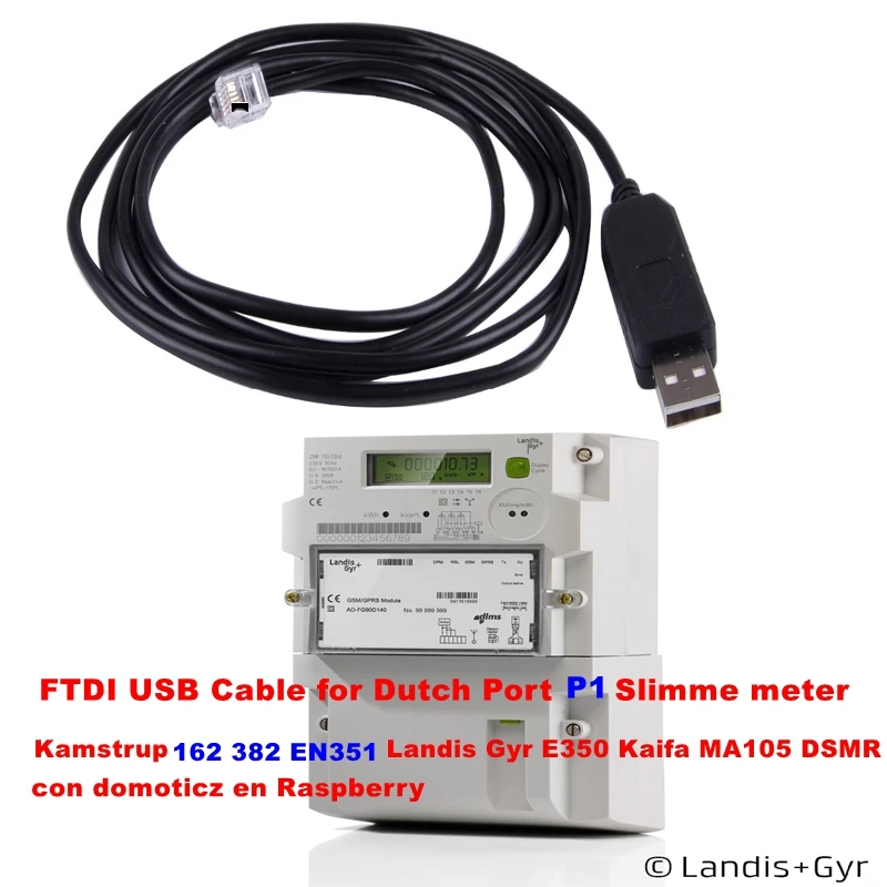 Kamструп 162 382 EN351 Landis Gyr E350 Kaifa MA105 DSMR для P1 голландский порт USB кабель Slimme Meter con domoticz en