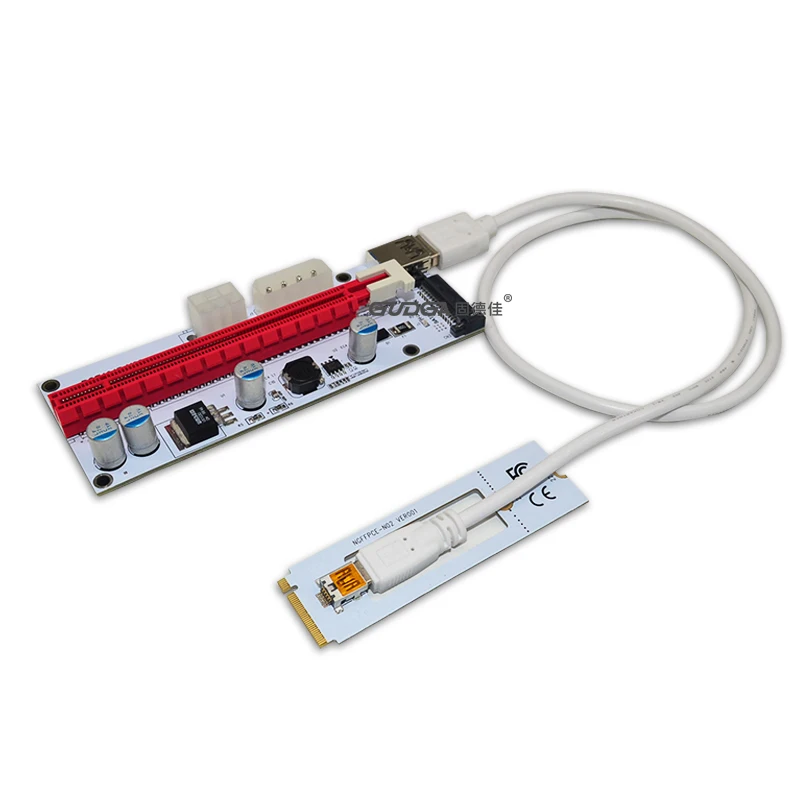 M.2 NVMe to PCI-E X16 Riser Card M key slot for Mining m.2 Riser with sata 6pin 4pin molex add on card raiser for Bitcoin mining