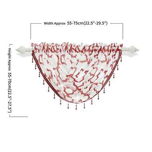 NAPEARL жаккардовый занавес из бисера водопад балдахин пелмет обработка окна искусственный Лен современный стиль кухня декоративный балдахин - Цвет: Red