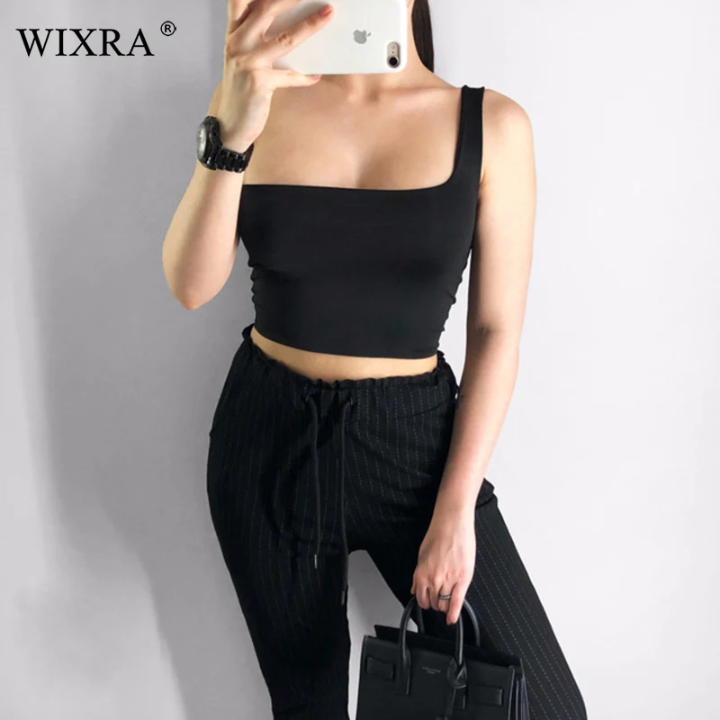 Женский однотонный топ на одно плечо WIXRA повседневный одежда для лета 2019|Майки| |
