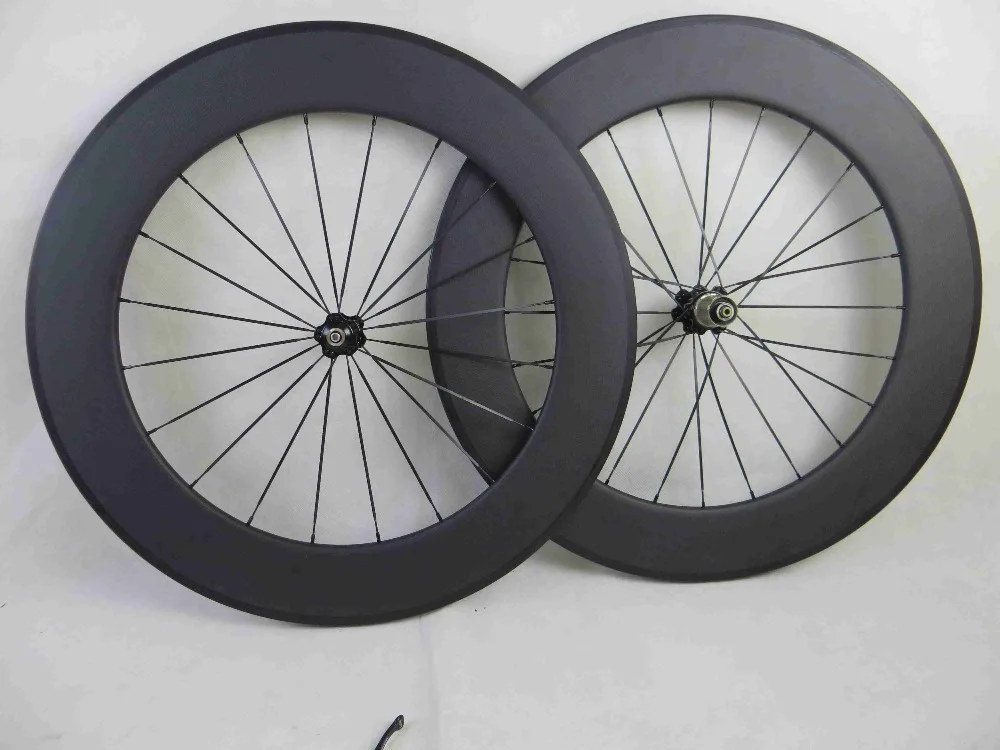700C OEM углеродная фиксированная зубчатая передача 88 мм клинчер/трубчатый для дорожного велосипеда 3 K черные карбоновые колеса со спицами