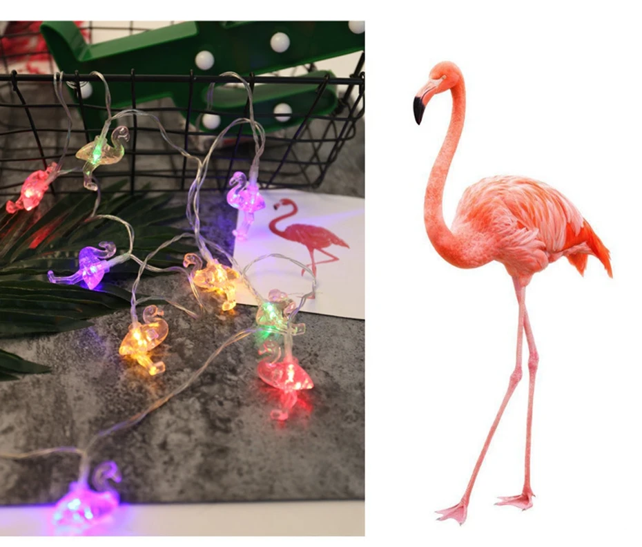 Yingtouman Фламинго Тип Вилки светодиодные лампы строки для рождественской вечеринки фестиваль праздник декоративные Освещение 7 м 50LED