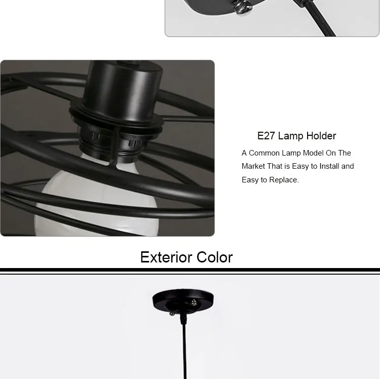 YWXLight E27 светодиодный подвесной светильник из кованого железа для гостиной, кухни, домашнего украшения, AC 220 В
