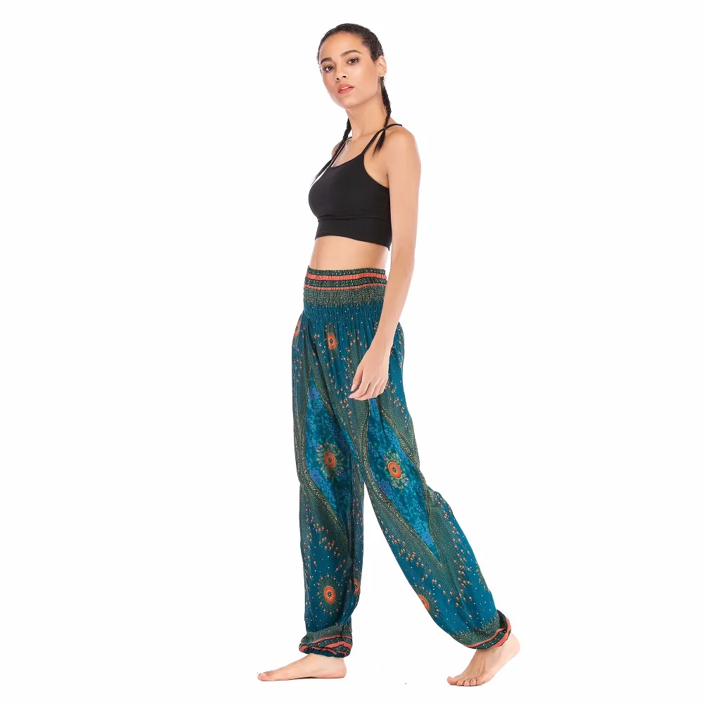 Big Peacock eye teal blue harem pant BPEP002 (5)