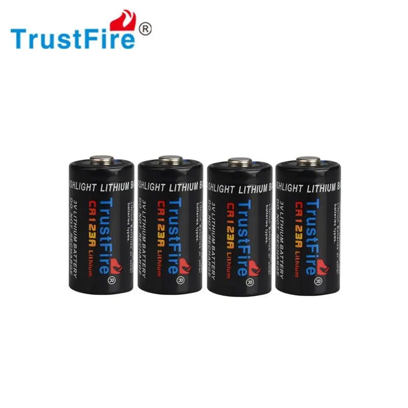 4 шт. TrustFire батарея CR123A 3 в 1400 мАч литиевая с предохранительным клапаном для