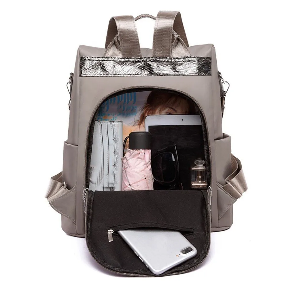 Модный повседневный женский рюкзак из ткани Оксфорд от кражи, женский рюкзак с блестками, большая вместительность, школьная сумка на плечо