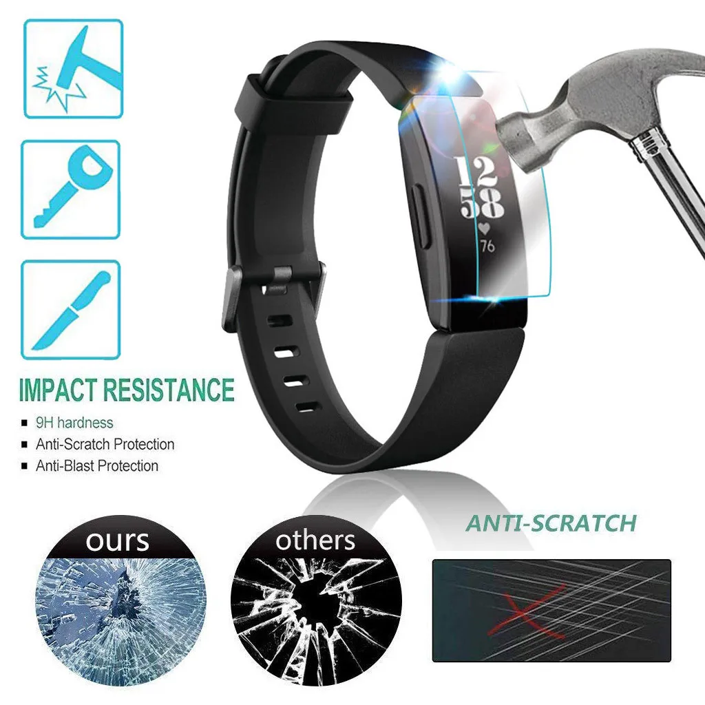 

3/5PCS Explosion-proof TPU Screen Protector Film For Fitbit Inspire HR Watch Tempered transparent glass screen protector