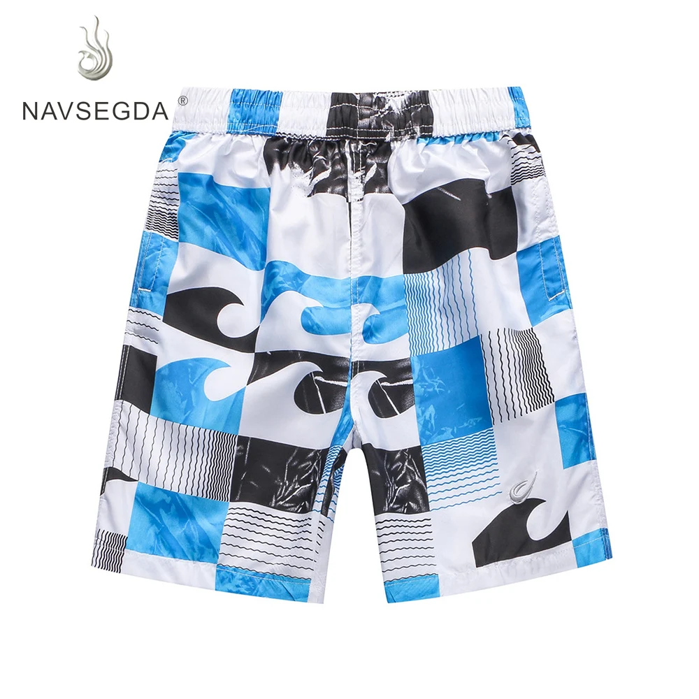 

NAVSEGDA 2019 Printing Swimming Surfing Summer Draw String Beach Shorts Men's Trunk Water Short Board Shorts Team Wear