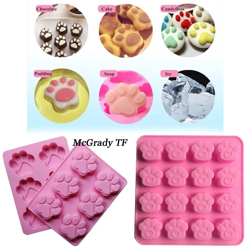 

2Size Dog Footprint Cat Footprint Silicone Cake Mold Chocolate Mould Ice Soap Fondant Sugarcraft Cake Decorating Tool Cake Tools