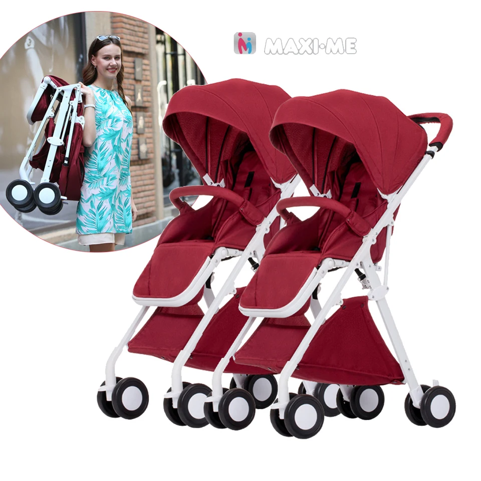 Twin Stroller Baby Carriage Prams For Newborns Cute Twins Lightweight Double Strollers
