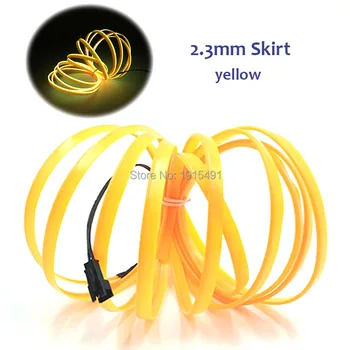 

Hot Selling DC-12V Sound Activated With Cigar Lighter Drive+3Meters 2.3mm-Skirt EL wire LED Strip Light For Car Interior Decor