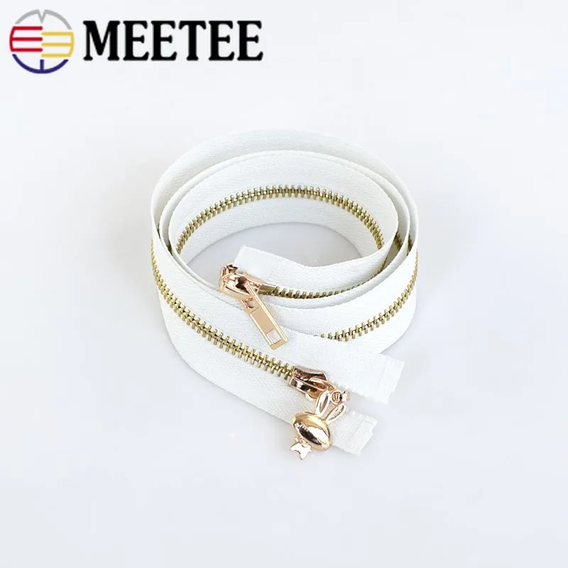 Meetee, 1 шт., экологически чистый, 120 см, 5#, двойные ползунки, Металлические молнии, открытая молния для пальто, пуховик на молнии, аксессуары для шитья своими руками