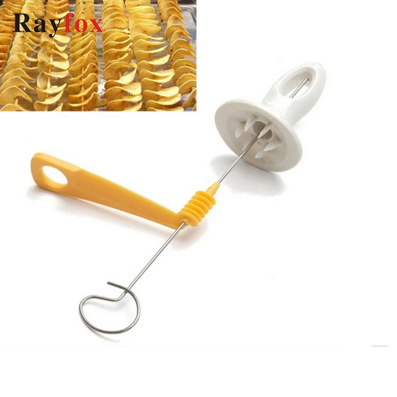 

Potato Spiral Cutter Slicer Stainless Steel + Plastic Fried Potatoes Kitchen Accessories Tools Carrots Cucumber Rotate Shredder