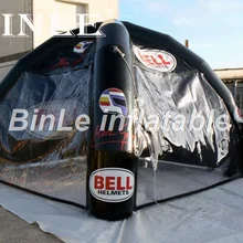 4x4 м Открытый черный надувной паук купол палатка надувной газобой тент для игры с 2 прозрачными стенками