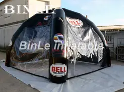 4x4 м Открытый черный надувной паук купольная палатка воздушно-дутая надувная gazobe event тент для игры с 2 прозрачными стенками
