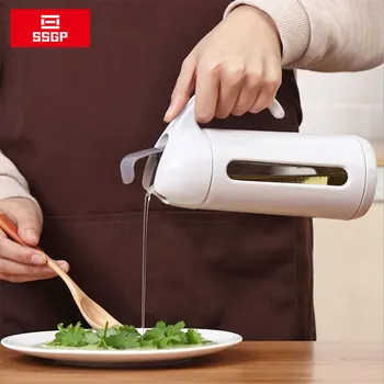 

Bottles For Oil And Vinegar PP + Glass Sauce Olive Oil Dispenser Cooking Kitchen Creative Tool Automatically Opening Gravy Boats