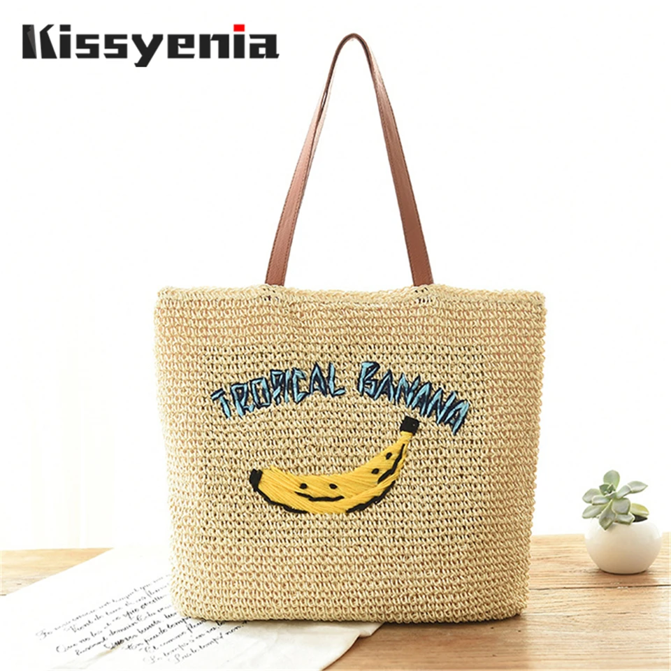 

Kissyenia INS Hot Handmade Bali Beach Bag Bohemian Summer Straw Handbag Rattan Wicker Weaving Travel Women Shoulder Bags KS1222