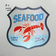 DL-SEAFOOD всегда свежие наши специально наклейки на стену Лобстер для ресторана Бар знак