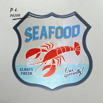 

DL-SEAFOOD always fresh our specially lobster wall stickers for restaurant bar sign