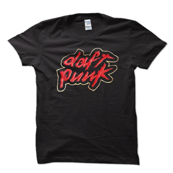DAFT PUNK Logo Homework Discovery BLACK T SHIRT DJ MENS CLUBBING T SHIRT RED DAFT PUNK