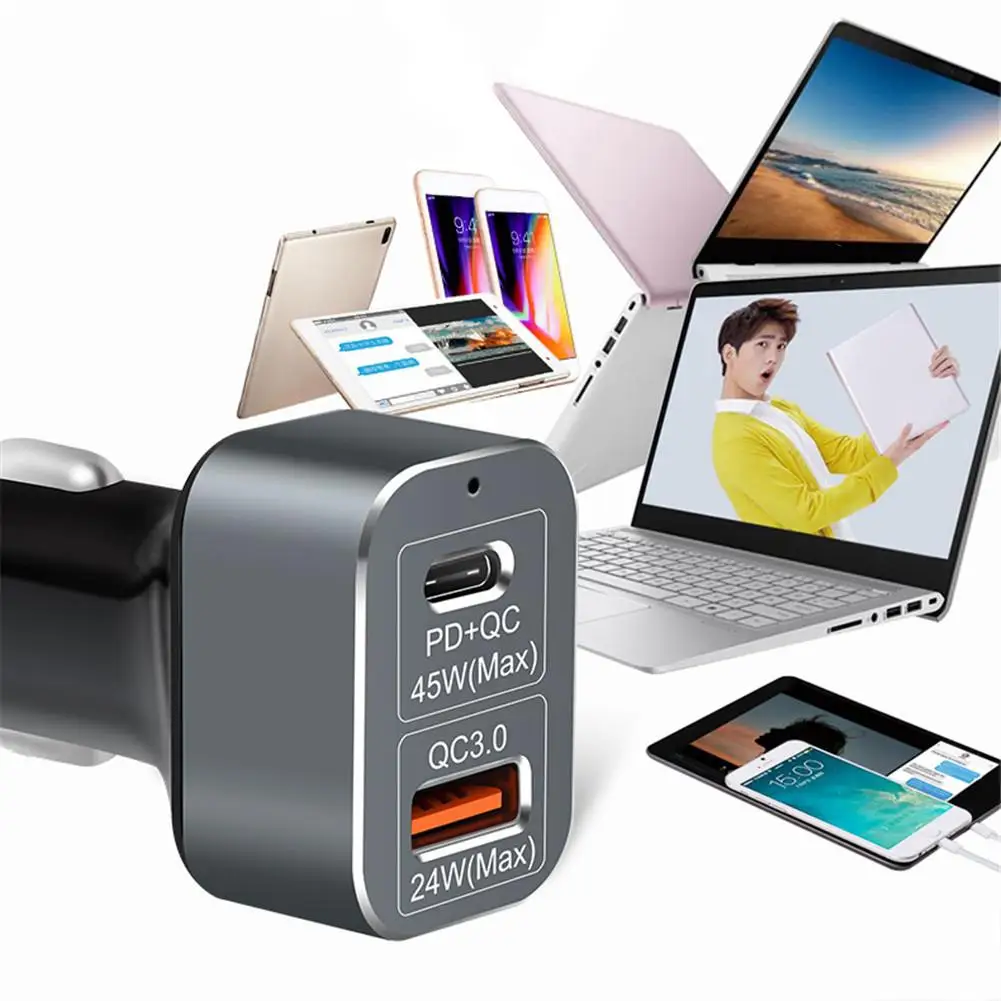 USB-C PD شاحن 69 W PD + QC3.0 سريع شاحن سيارة سريعة تهمة 3.0 محول ل فون X/8 زائد /Xiaomi Mi6/Mi5S زائد/هواوي P9 +