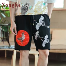 Zongke/черные шорты с вышивкой в китайском стиле, мужские уличные шорты с краном, мужская одежда 5XL, мужские шорты, лето, новинка