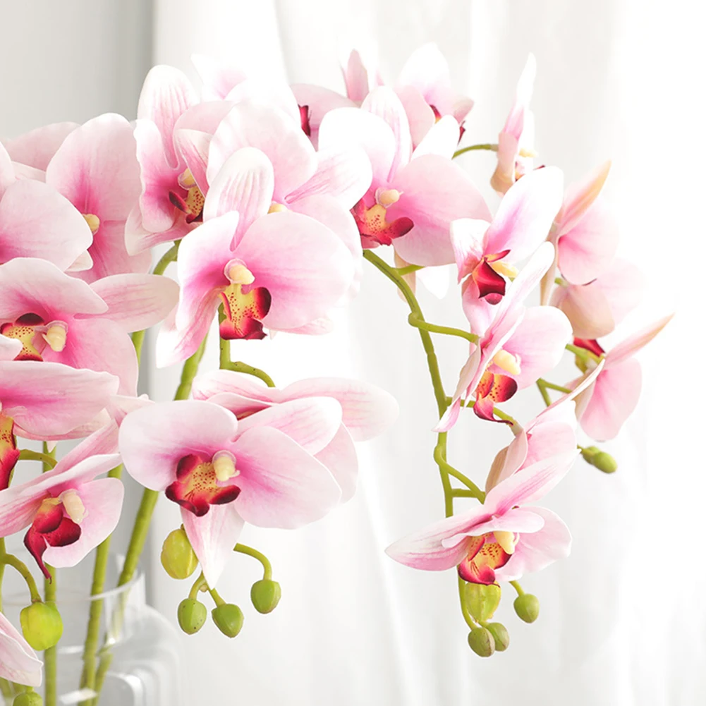 Искусственные цветы, орхидеи реального касания латекс Свадебные украшения орхидеи договоренности в форме искусственных цветов для вечерние DIY Украшения дома и офиса 70 см