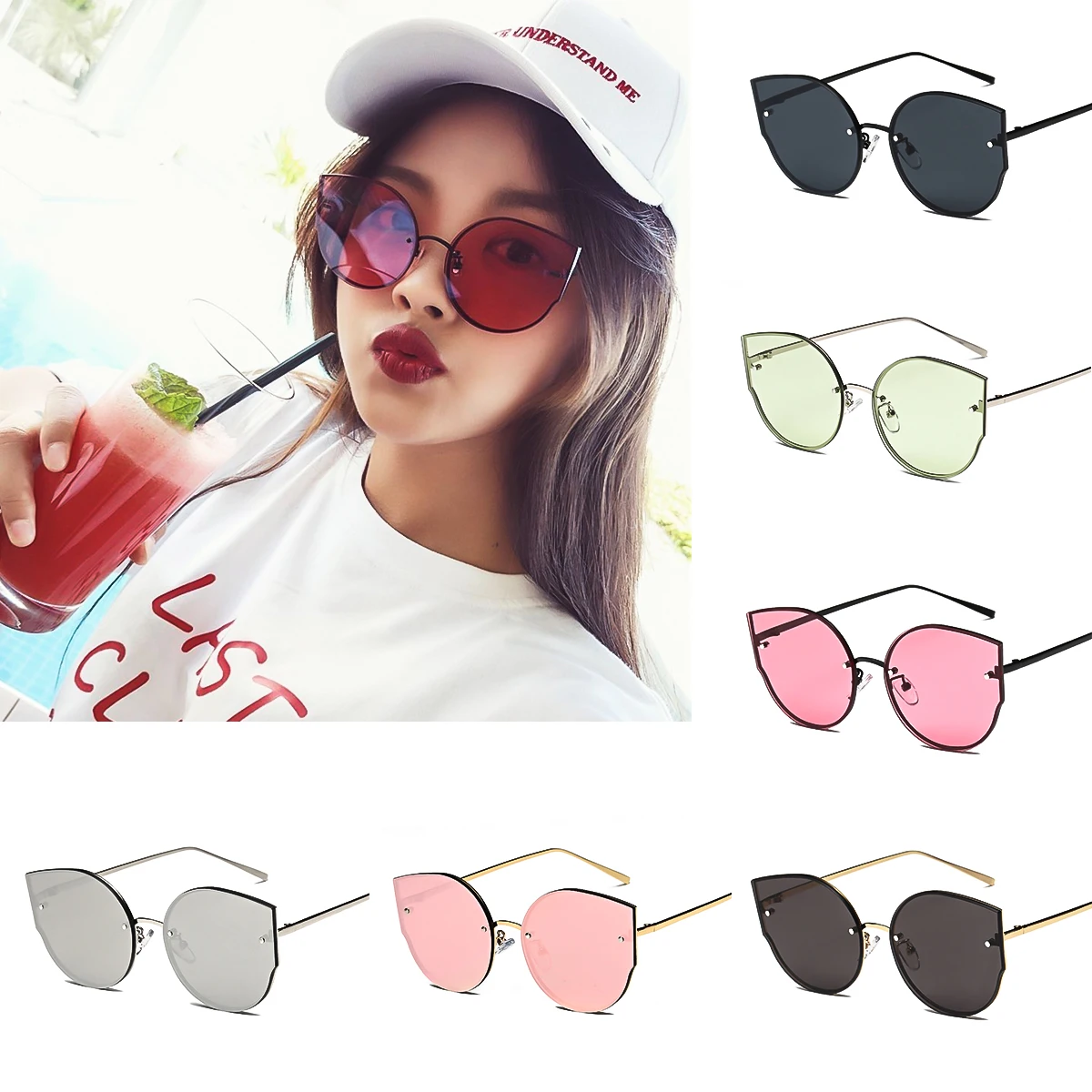 Для женщин мода кошачий глаз зеркало анти-УФ солнцезащитные защитные очки солнцезащитные очки UV400 защиты солнцезащитные очки Тактический Googles