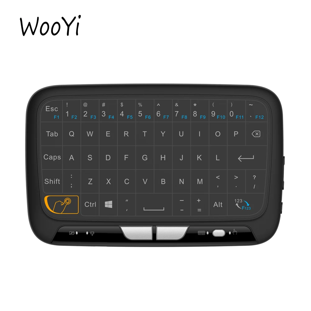 

H18 Mini 2.4Ghz Wireless Virtual Keyboard Full screen Touchpad Air Mouse Rubber with Li Battery for PC Xbox 360 PS4 TV Box