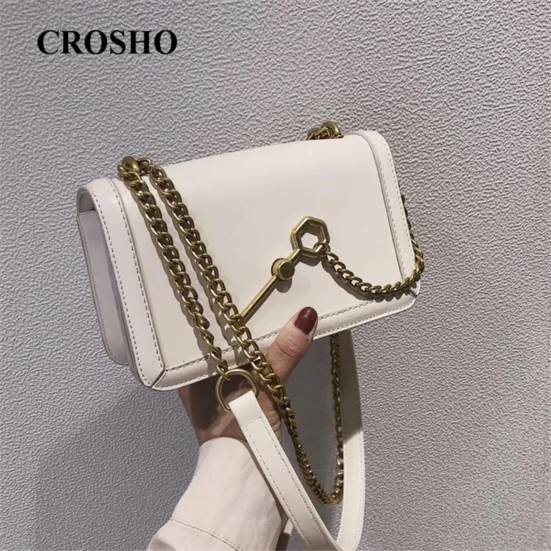 

CROSHO Chain Single shoulder Crossbody Bag with Locking Buckle for Fashionable Women's Bag