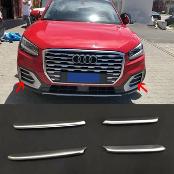 

AITWATT Car Styling Exterior ABS Chrome Front Fog Light Lamp Decoration Strips Cover Trims Protect 4Pcs For Audi Q2 2018 2019