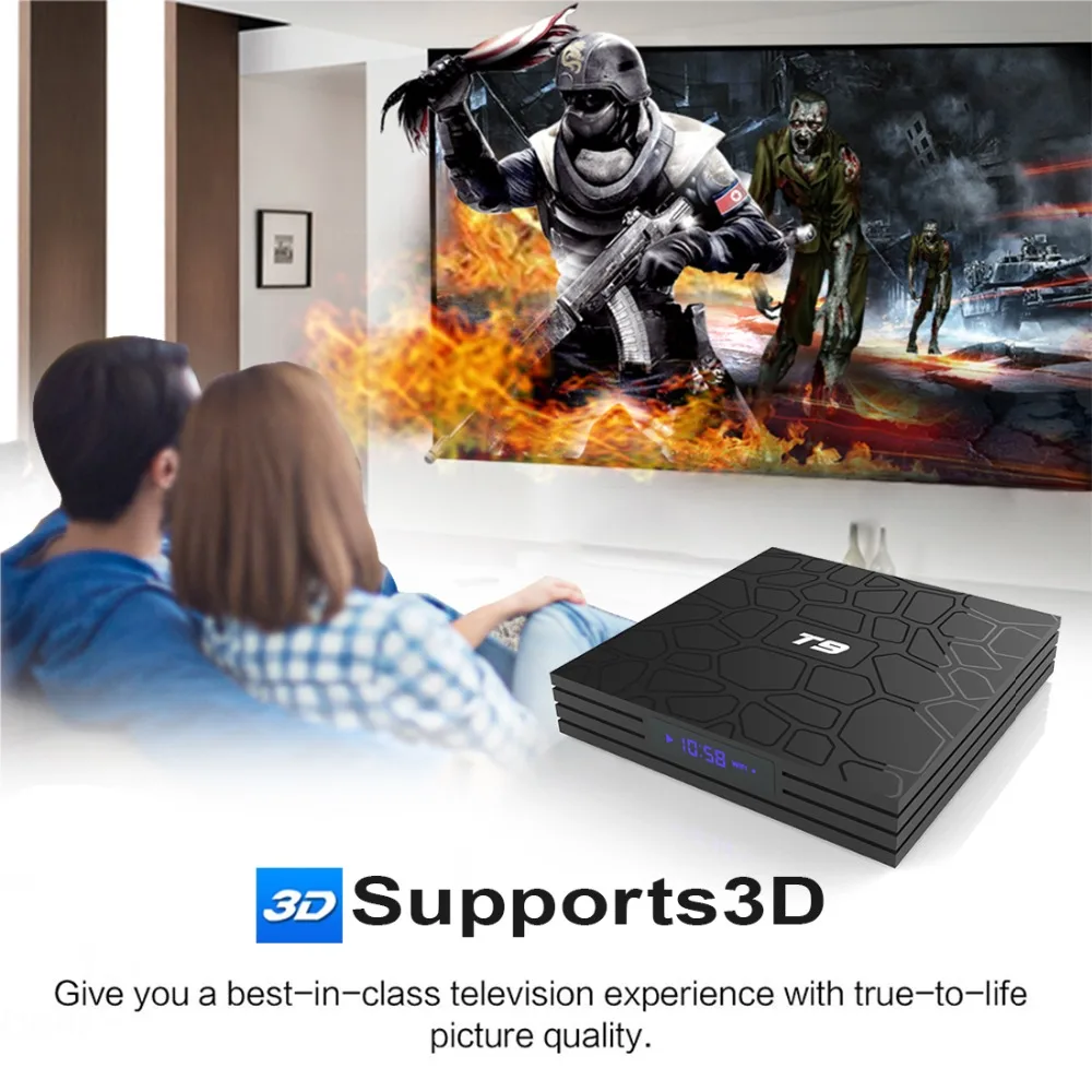 New T9 Smart TV Box Android 8.1 4GB 32GB 64GB Rockchip RK3328 1080P H.265 4K Google Player Store Netflix Youtube PK X96 max T95Q