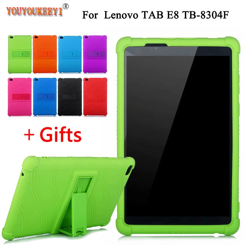 

Silicone Case Cover For Lenovo Tab E8 TB-8304F 8inch tablet Child safety Anti-drop silicon case for TB-8304F case+gifts