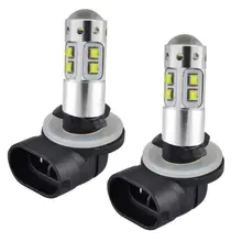 Farol de led branco para carro, 2 peças 881 100w lâmpadas led para polaris sportsman 300 400 450 500 550 12v v v