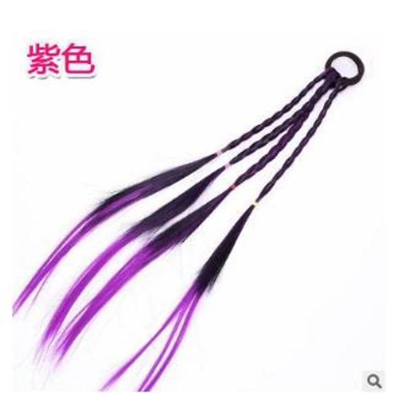 

Twist Braided Hair Extensions Girl Rubber Wig Headband Random Color CAS