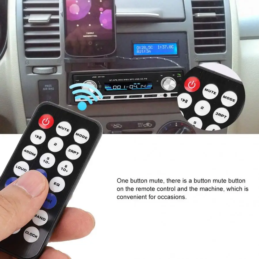 Автомобильный MP3-плеер Bluetooth стерео аудио видео радио Поддержка WMA/APE/FLAC/WAV автомобилей