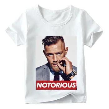 

2019 MMA Conor Mcgregor Fashion Print Children Tshirt Boys and Girls Summer Short Sleeve White Tops Kids Casual T-shirt,HKP003