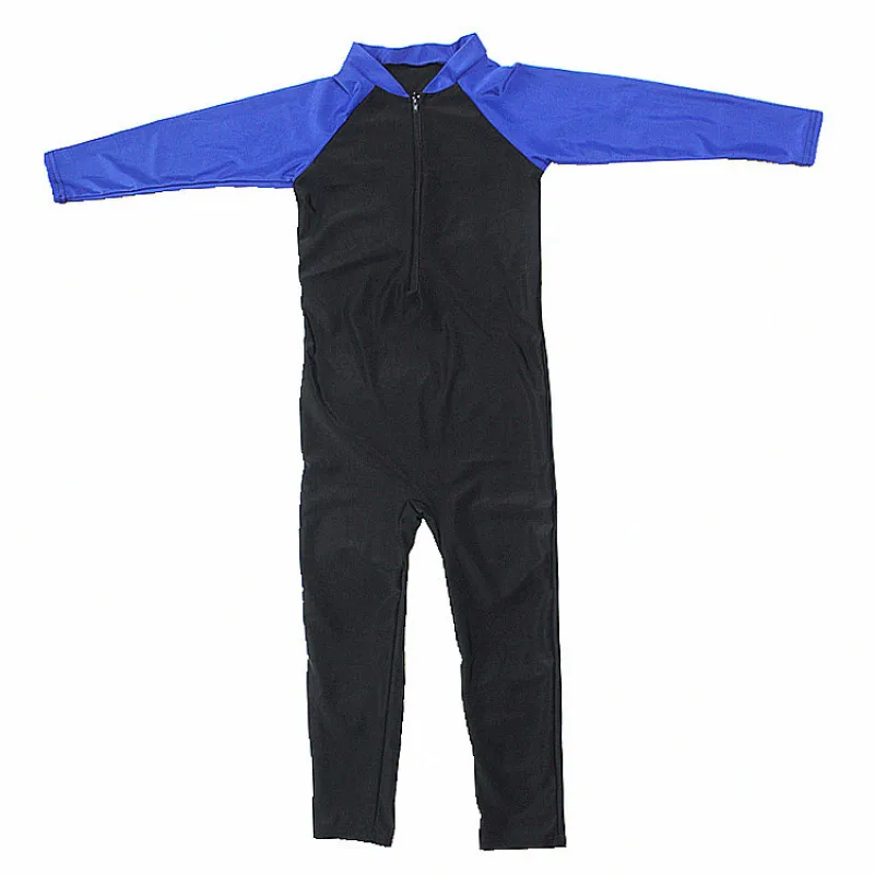 Kids One Piece Swimsuit Girl Boy Long Sleeve Swimwear Dive Suit Jumpsuit Rash Guard Submersible Suit Quick-dry Diving Clothes