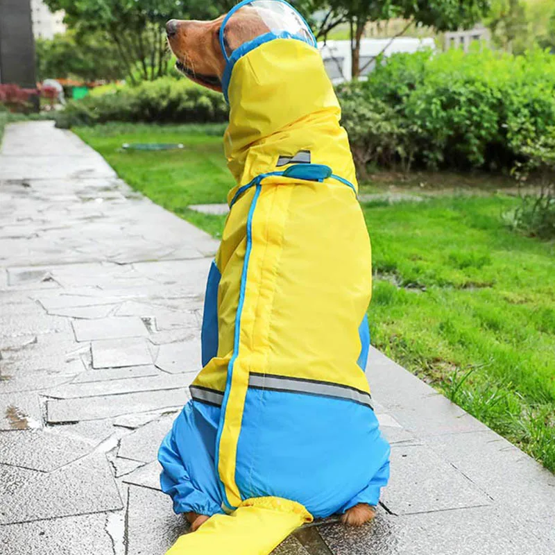 Большой плащ для больших собак для золотистый Лабрадор-ретривер Хаски Водонепроницаемый собака дождевик одежда, куртка для Собак Плащи комбинезон