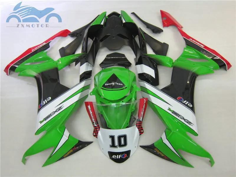 Пользовательские мотоцикла обтекателя комплект для Kawasaki Ninja ZX10R 2008 2009 2010 зелено-черный кузов шоссейные Обтекатели ZX 10R 08 09 10